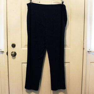 Susan Graver 1X black Pants, Dolce knit, comfort waist, pull-on straight leg ank
